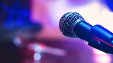 microphone with blurred background
