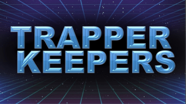 "Trapper Keepers" written on blue background.