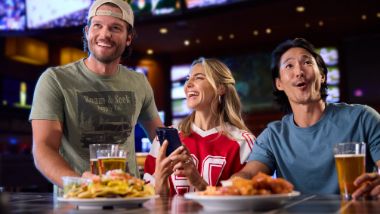 group at a sports bar