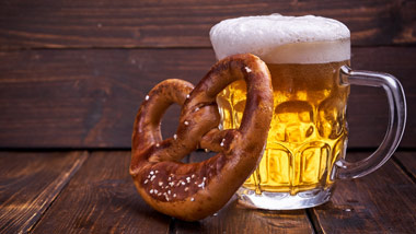 beer stein with pretzel