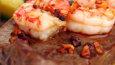 steak and grilled shrimp