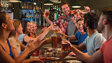 friends at sports bar